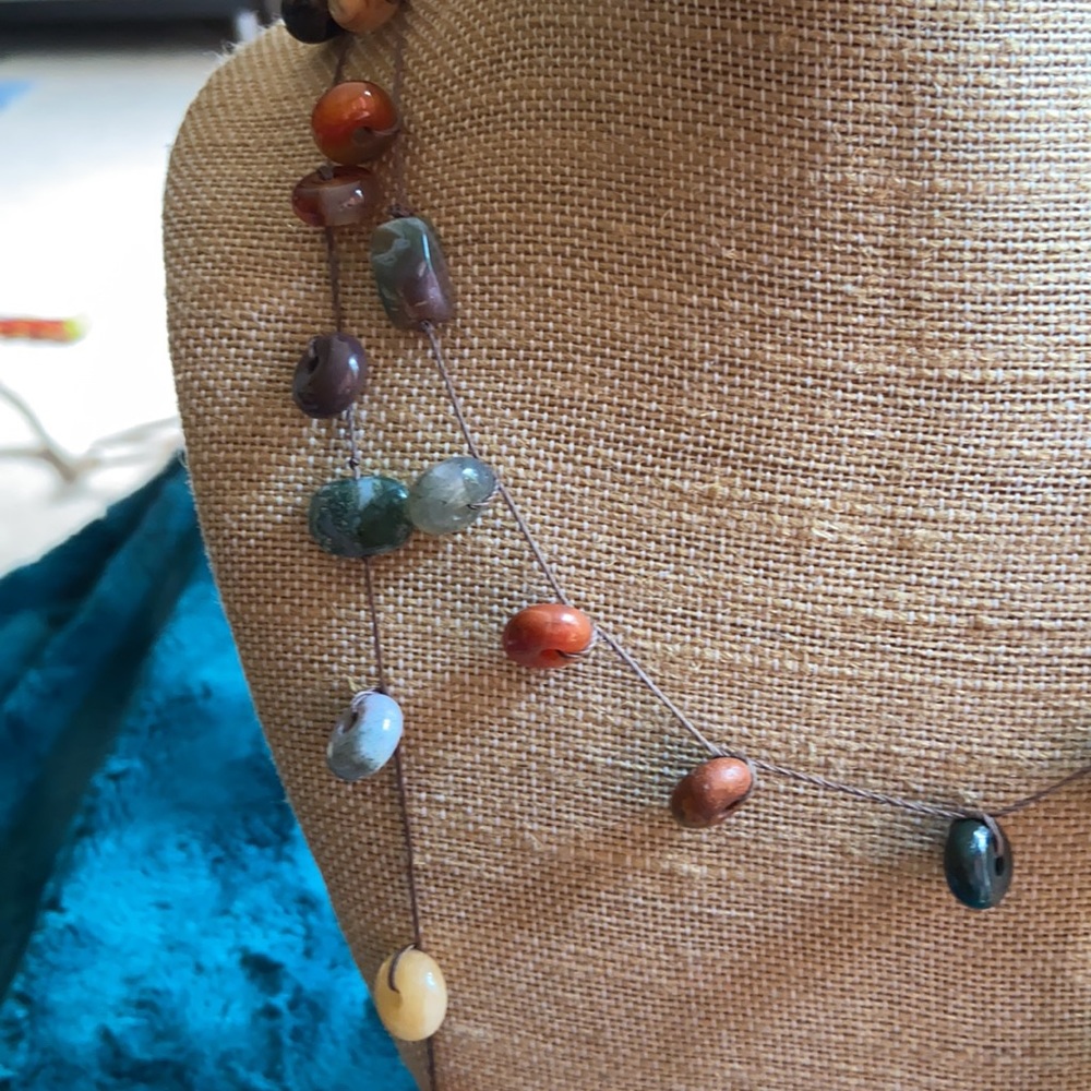 Earthy Gemstone Necklace | 44” Handmade & Versatile rope - Picture 4 of 4